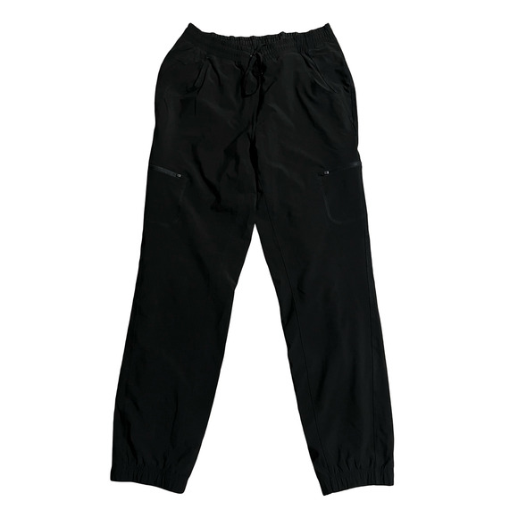 Eddie Bauer Pants Womens 4 Black Fleece Lined Jogger Zip Pockets Hiking Warm - Picture 3 of 13